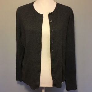 Karen Scott gray button front cardigan